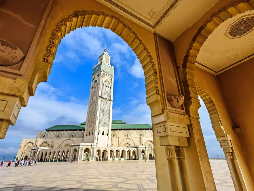 Minarett der Moschee Hassan II. in Casablanca, Marokko